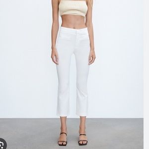 WHITE ZARA MINI FLARE PANT